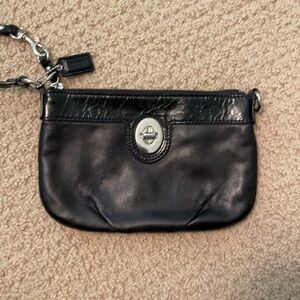 Coach Black Leather Wristlet